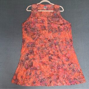 Del Sole Rayon Women's Sleeveless Button-Down dress Orange‎ and Pink size 1XL